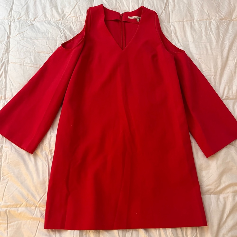 Rachel Roy Womens Cold-shoulder Tunic Dress. Size Small. Color red.